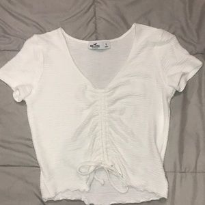 Hollister SZ small white cinch top